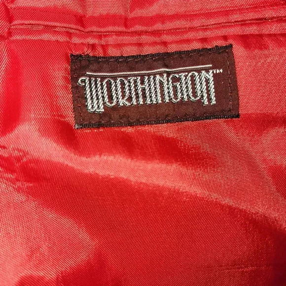 Worthington Blazer Jacket Womens Red Long Sleeve Two Button Single Breasted - Picture 3 of 9